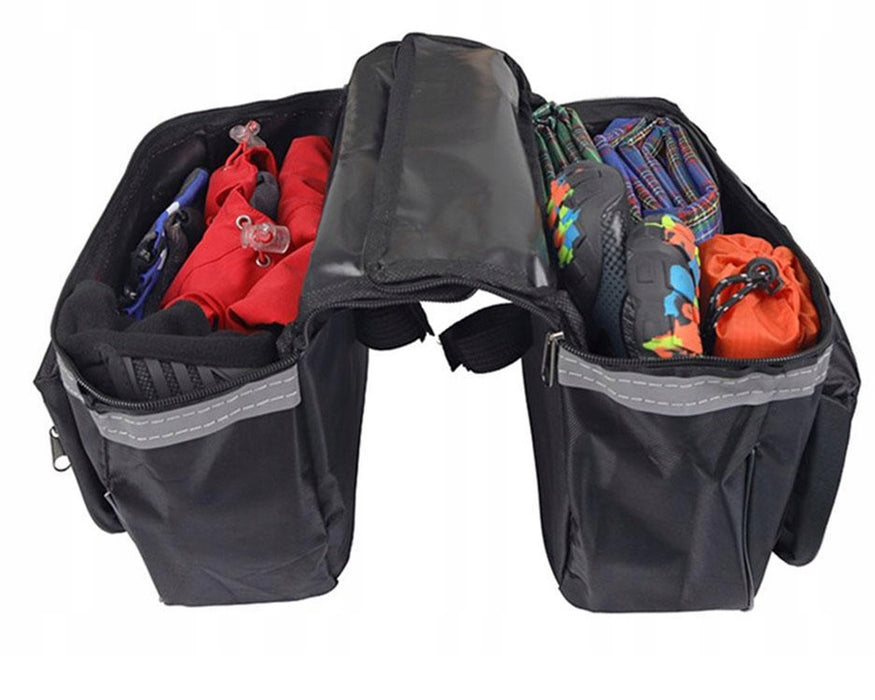 Двойна чанта за велосипед на багажника, водоустойчив, 4 отделения