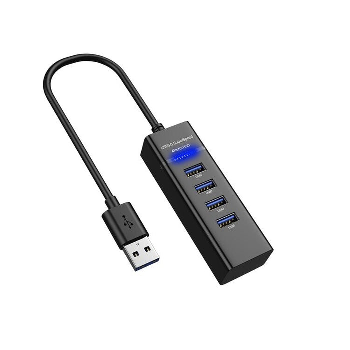 Hub USB με 4 USB 3.0, Ultra Slim, φορτίο δεδομένων ή μεταφορά δεδομένων, 5GBPS, Black