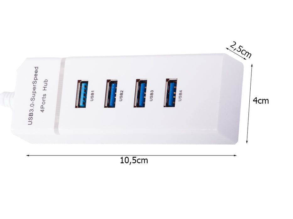 USB HUB 4 portos USB 3.0 sebességátvitel akár 5 Gbps -ig