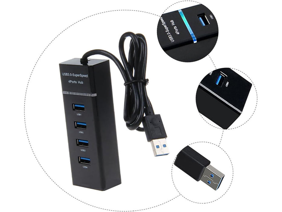 USB главина с 4 порта USB 3.0 скорост прехвърляне до 5Gbps