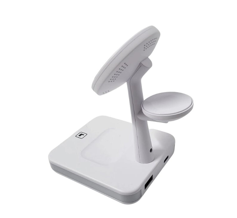 Incarcator wireless 4 in 1 Andowl 991, 25W, compatibil cu iPhone, iWatch, Airpod Pro 2 3, cu mufa USB Type-C, lumina LED, alb