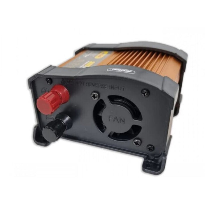 Andowl KS300 μετατροπέας τάσης αυτοκινήτου, 300W, 12V, 220V, 16 x 11 x 6.5cm, χρυσός