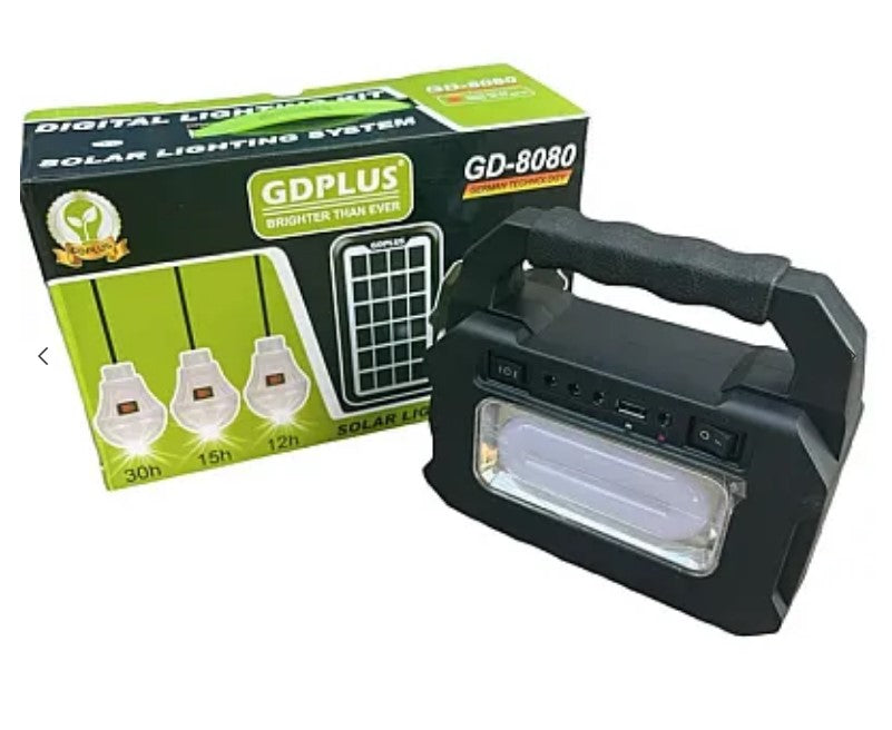 GDPLUS GD-8080 Solar Kit hordozható 3 övvel