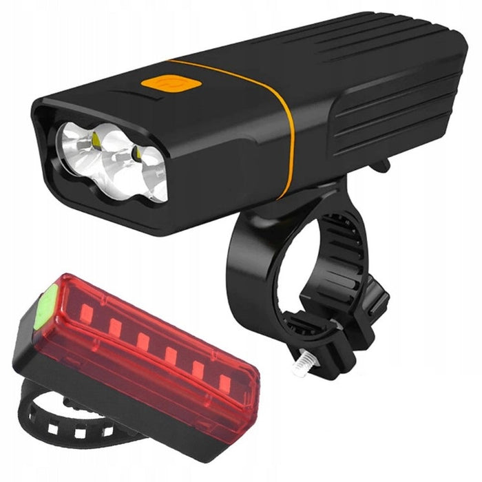 Κιτ ποδηλάτο με φώτα LED, μπροστινό μέρος, φορτίο USB, μαύρο