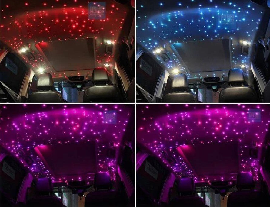 RGBW LED optikai készlet autó mennyezethez, 16W, 300 huzal 3m hosszú