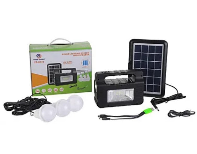 Kit cu panou solar EP-0138 cu difuzor 3 becuri 6V - 3.2W