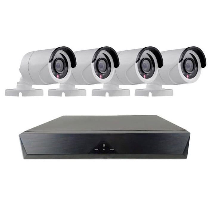 Κιτ παρακολούθησης με καταγραφέα DVR και 4 CCTV AHD CCU FIRE, IP66, HD, 720p, IR, εσωτερικό ή εξωτερικό, λευκό