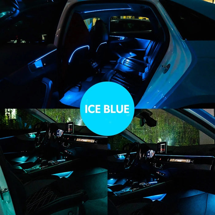 Kit Ambient Lights Auto, RGB, 18 в 1, гъвкава нишка, приложение, Bluetooth и дистанционно