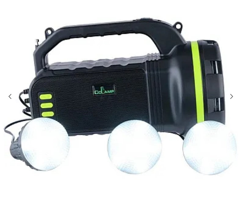 Kit solar CL-18 cu radio și lanternă 10W + 3 becuri