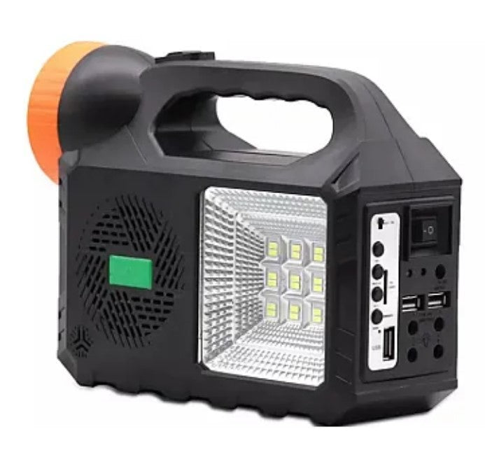 Kit solar de iluminare GD Times GD-102, 3 becuri, boxa BT, radio, 80W XL