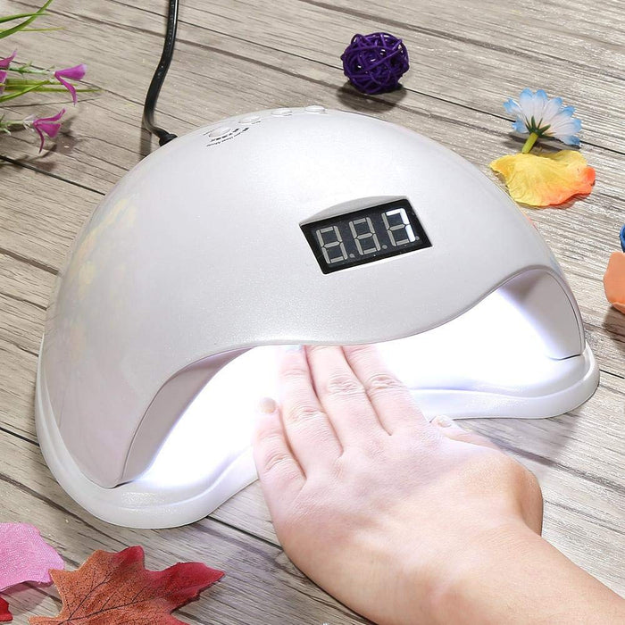 48W UV LED LAMP και 24 LED, για Manicure-Pedicure, με αισθητήρες και χρονοδιακόπτη, λευκό