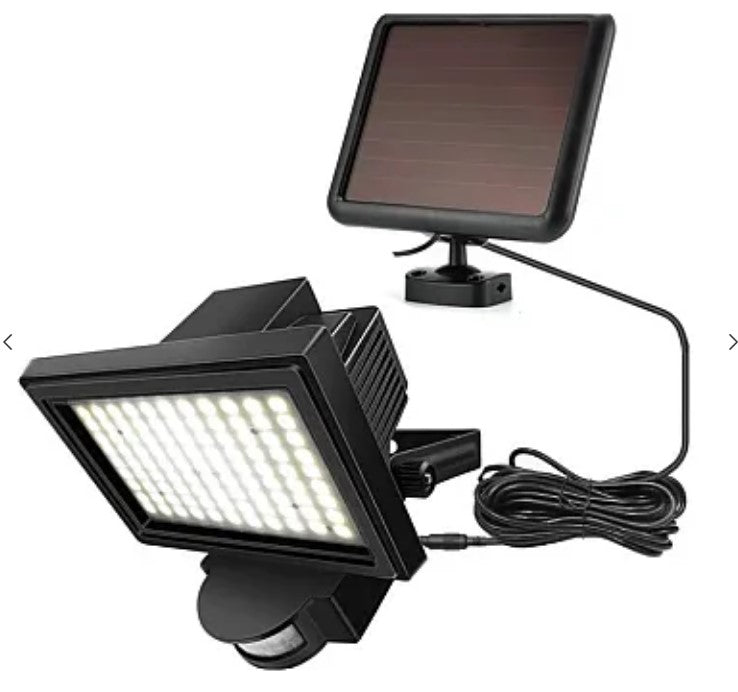 LED лампа със слънчев панел, 60 LED, сензор за движение, 15W