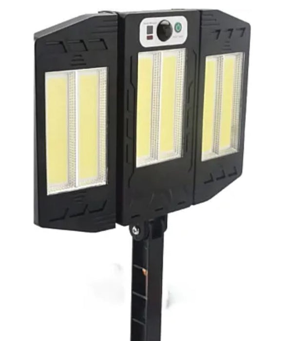 Lampa Solara Tripla 6 Led Cob Cu Senzor De Miscare, Telecomanda, pentru Exterior