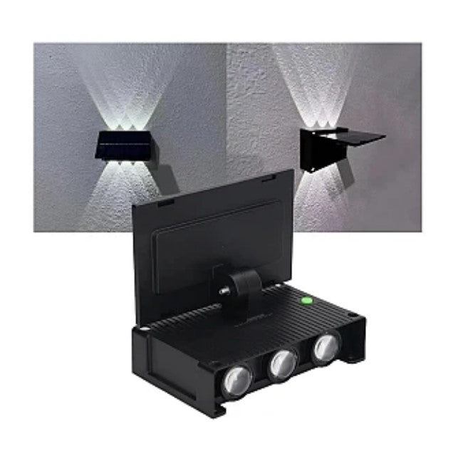 Lampa Solara de Perete, Dubla, cu Panou Solar 6 LED, montaj pe perete, iluminare sus/jos