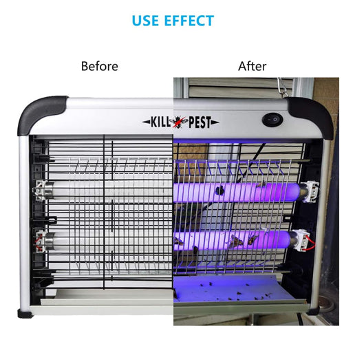 Αντι-επιθετική λάμπα UV, ισχύς 30W, κάλυψη περίπου. 45τμ, με δίσκο συλλογής και 2 Neoi, White