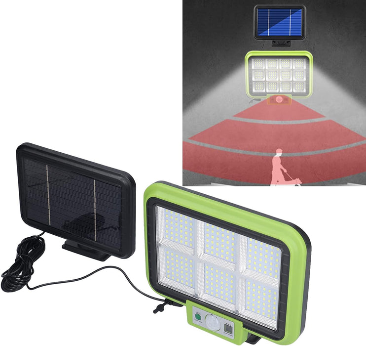 Lampa solara cu panou solar, 216 LED SMD, 50W, senzor de miscare si telecomanda, verde