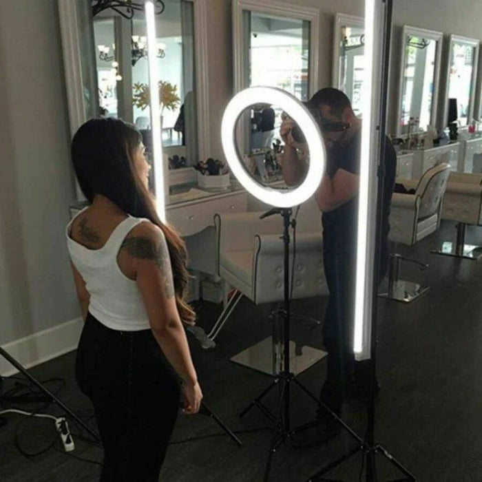 44cm LED Circular Lamp, 18, με την ένταση του ρυθμιζόμενου φωτός, του τρίποδου και του τηλεχειριστηρίου, του μαύρου