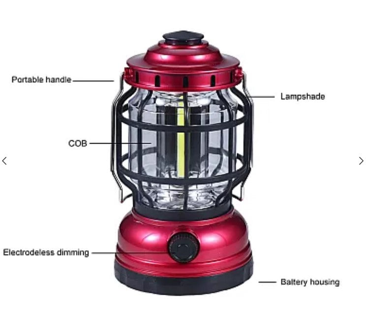 Lampa de camping ZJ-1990T cu incarcare solara in capat