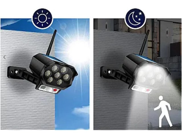 Lampa solara tip camera de supraveghere 35 LED, Senzor de miscare si lumina, cu telecomanda