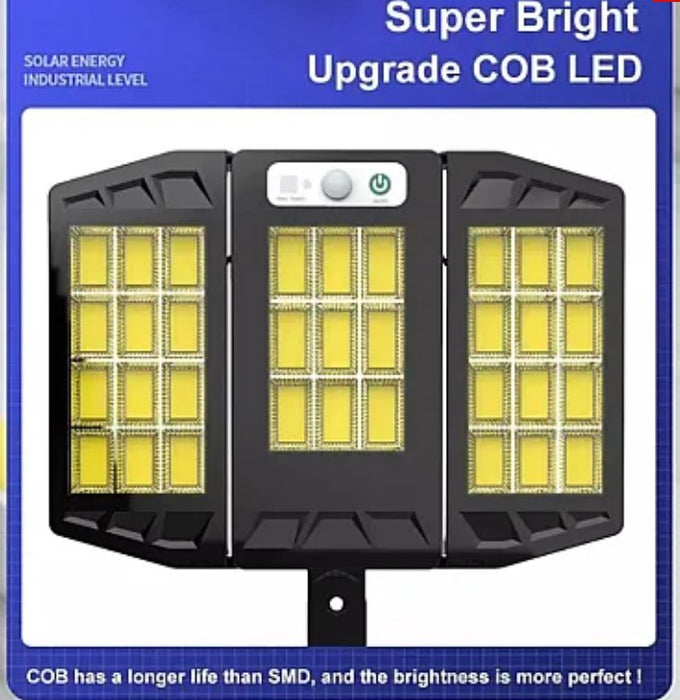 LED слънчева лампа с 10 000 LM Tripla COB сензор за движение с дистанционно управление