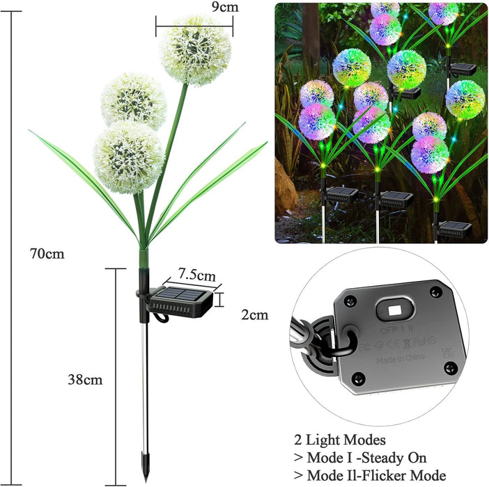 Διακοσμητική ηλιακή λάμπα LED, μοντέλο Papad, για κήπο ή βεράντα, IP65, πολύχρωμα