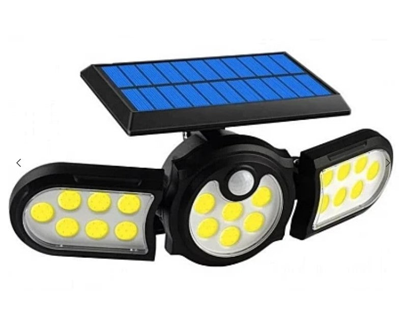 Lampa solara WS 1206B tripla cu senzor de miscare, pentru perete sau infipta in pamant