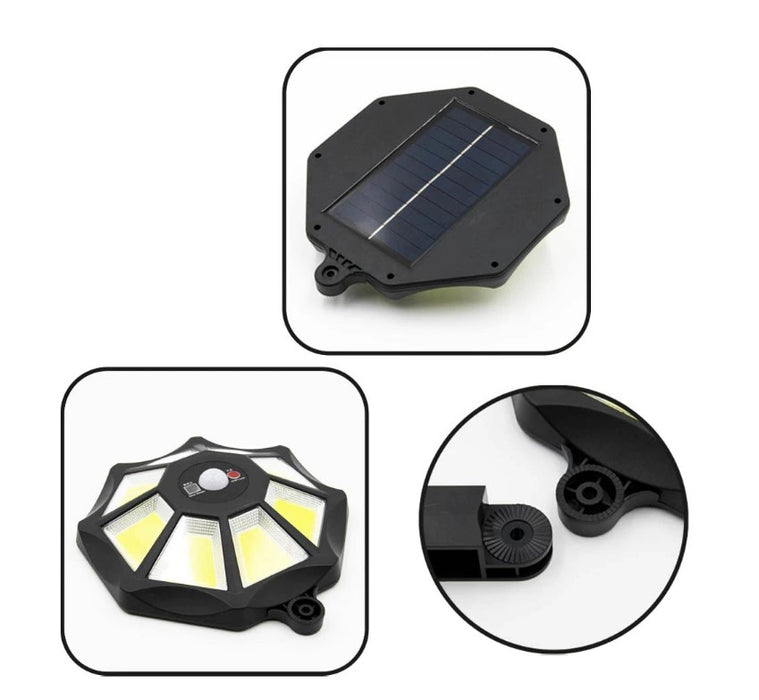 Lampa solara ZB-168B LED COB forma octagonala, pentru exterior