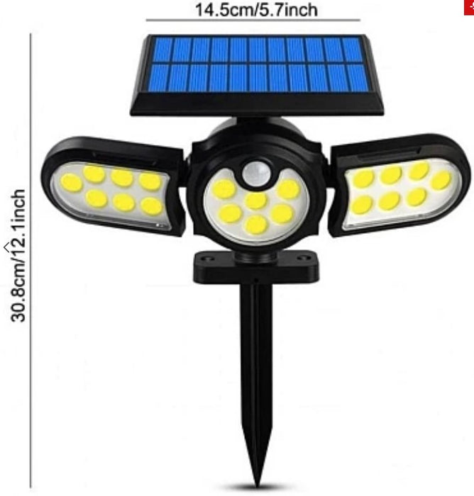 Solar Lámpa indukciós SH-12206B és integrált napelemes panel 3 állítható fejjel