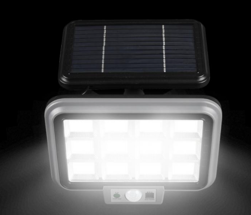 Lampa solara cu panou solar, 40W, 288 LED COB, 12 cadrane, cu 3 moduri de iluminare, telecomandanegru