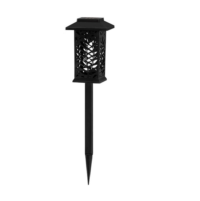 Lampa solara decorativa pentru gradina cu model frunze, IP44, ABS, negru