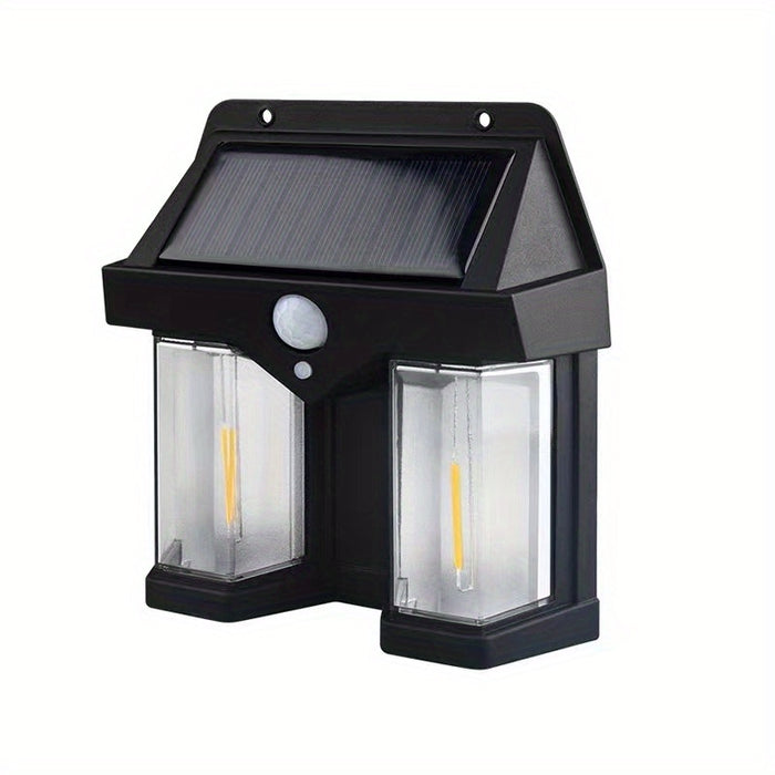 Lampa solara dubla pentru perete, 2W, 1200LM, protectie intemperii IP65, pentru casa sau gradina, negru