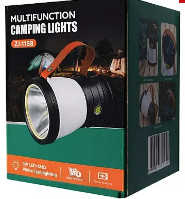 Lampa solara multifunctionala LED 3W ZJ-1158 tip lanterna/felinar, cu maner