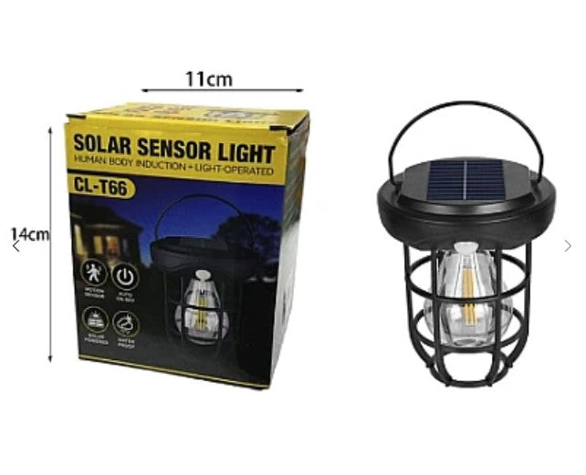 Lampa solara portabila CL T66 cu 3 led COB tip felinar, cu maner