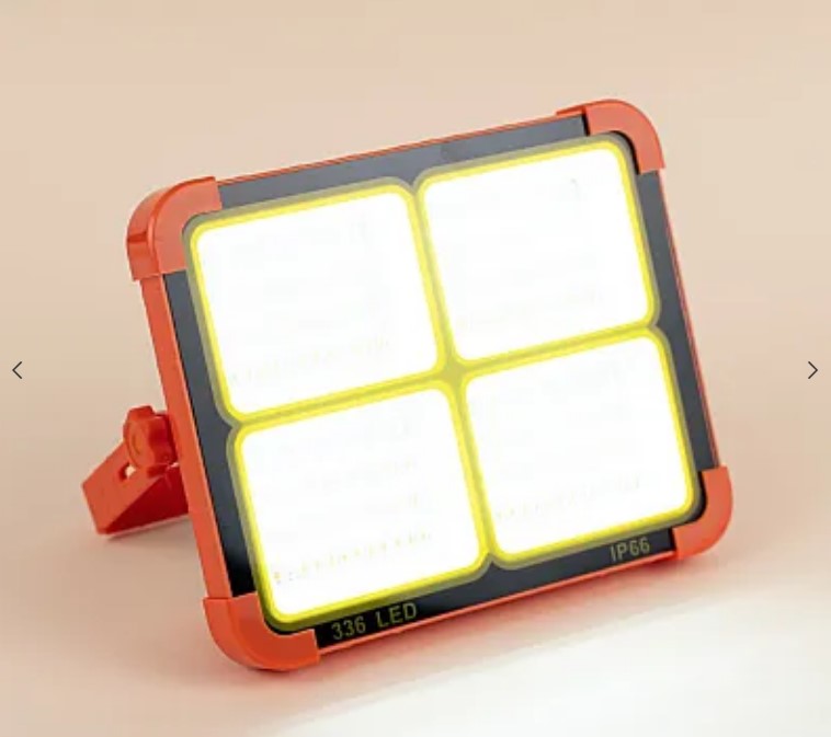 Lampa solara portabila de lucru LED 200W cu USB IP65, reincarcabila, Portocalie