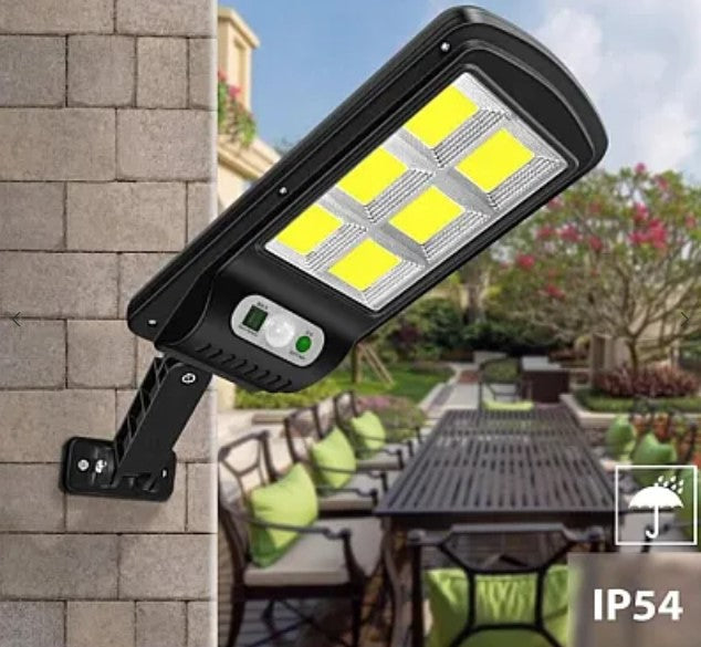 Lampa solara stradala 120 LED, montaj pe perete/zid sau gard