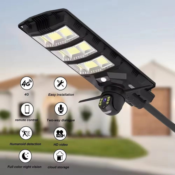 300W Street Solar Lamp με ενσωματωμένη κάμερα παρακολούθησης και μαύρο τηλεχειριστήριο