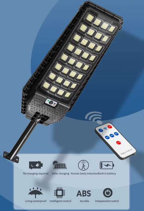 STREET SOLAR LAMP, 640 LED 1600W, μπαταρία 6000mAh, 74cm, μαύρο