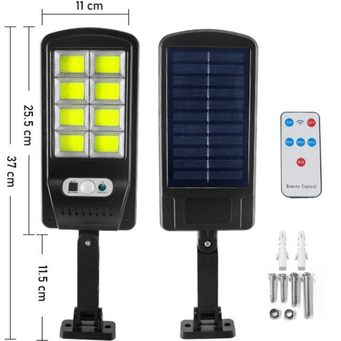 Set 4 x lampi solare stradale, cu 8 cadre, 160 LED-uri, 30W, pe inductie, senzor miscare, pentru curte, alee