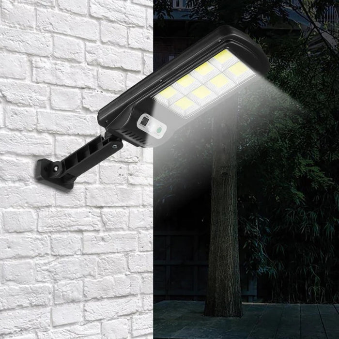 Lampa solara stradala, cu 8 cadre, 160 LED-uri, 30W, pe inductie, senzor miscare, pentru curte, alee