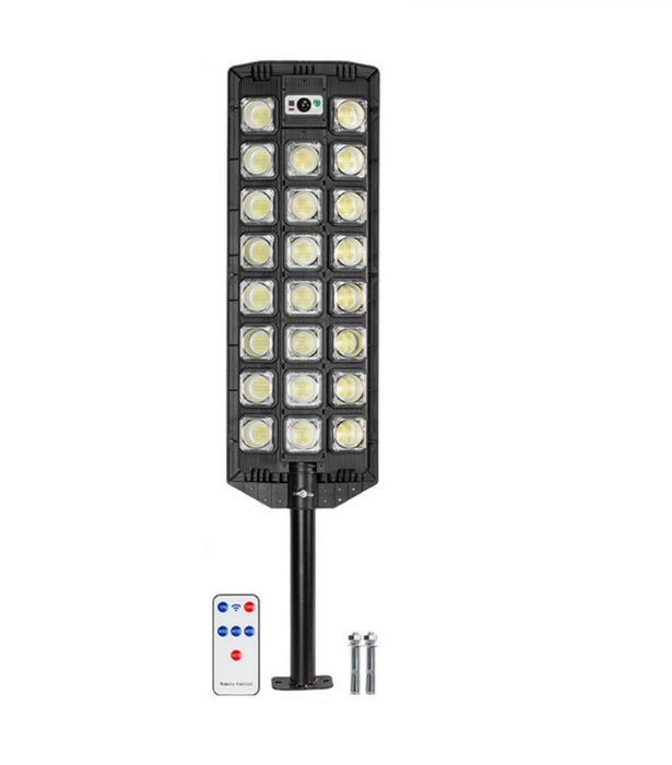 Lampa solara stradala cu 23 LED COB, senzor de miscare si telecomanda, protectie IP65, negru