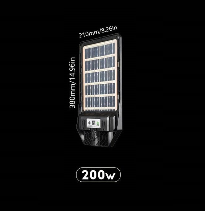 Lampa solara stradala cu panou solar incorporat cu doua fete, cu inductie si telecomanda, 6500K, Negru