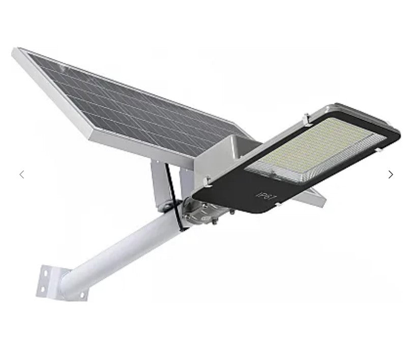 Lampa stradala 200W cu panou solar si brat de prindere pentru perete/stalp