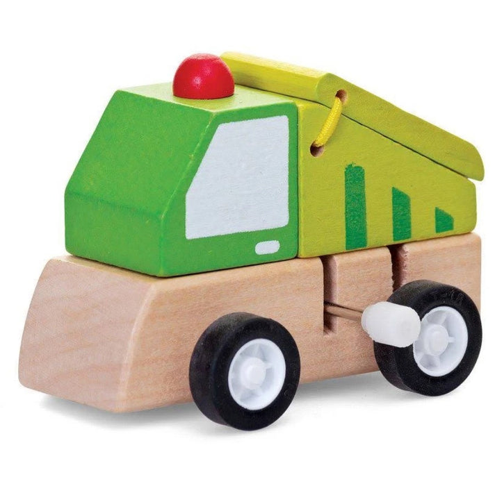 Дървена кола за 3 -годишни деца+, накланящ се тип, с механично задействане