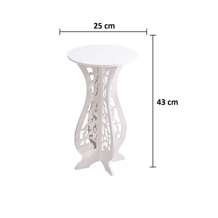 Masuta de cafea tip clepsidra, decorativa, din PVC, 31x59cm sau 25x43cm, alb