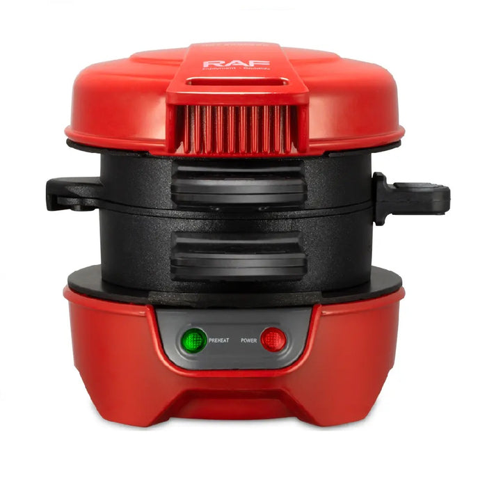 Mini Aparat de Facut Burgeri R.666, 600W, Rosu