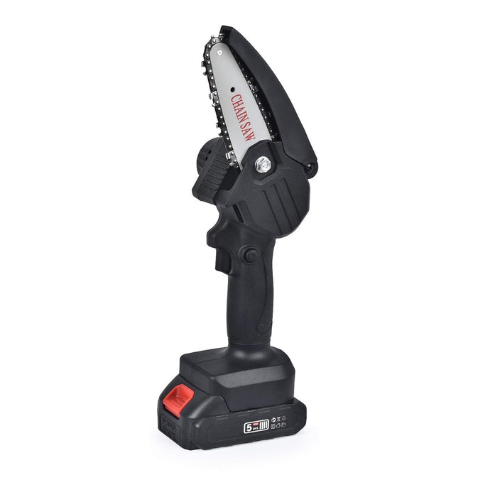 Mini Electric Sawless Saw, με αλυσίδα και λεπίδα 4 ", 2 24V 4500mAh μπαταρίες, 550W, και κιτ, μαύρο