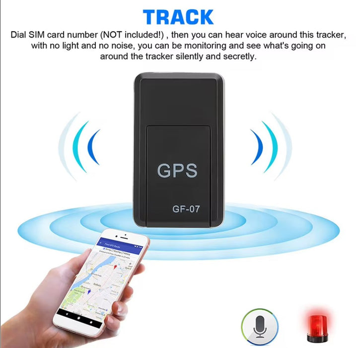 Mini GPS Tracker 3.5x2x1.4cm, устройство за проследяване, стабилна фиксация на магнит, използване на SIM карта, черно