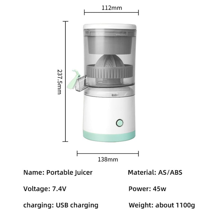 Mini storcator electric de fructe, putere 45W, portabil, reincarcabil USB