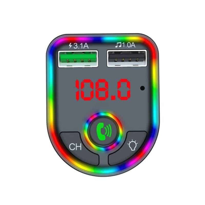 Modulator FM, cu Bluetooth 5.0, incarcare rapida, 3 porturi de incarcare, RGB, negru