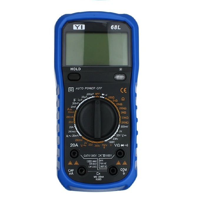 Πολύμετρο YI-68L με οθόνη LCD, για νοικοκυριό, μπλε-πορτοκαλί
